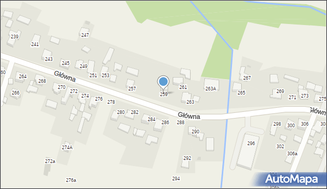 Osiek, Główna, 259, mapa Osiek