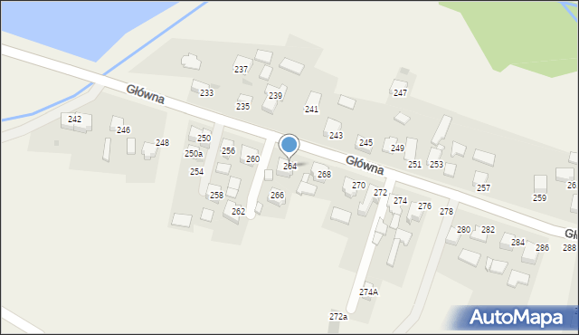 Osiek, Główna, 264, mapa Osiek