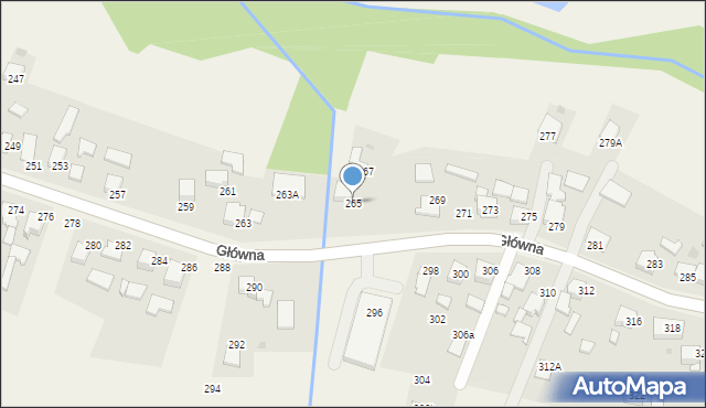 Osiek, Główna, 265, mapa Osiek