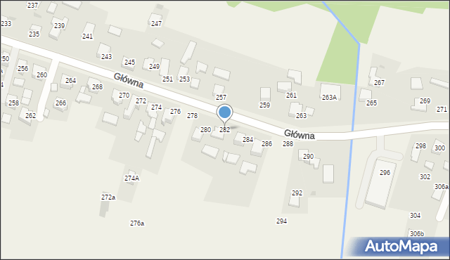 Osiek, Główna, 282, mapa Osiek