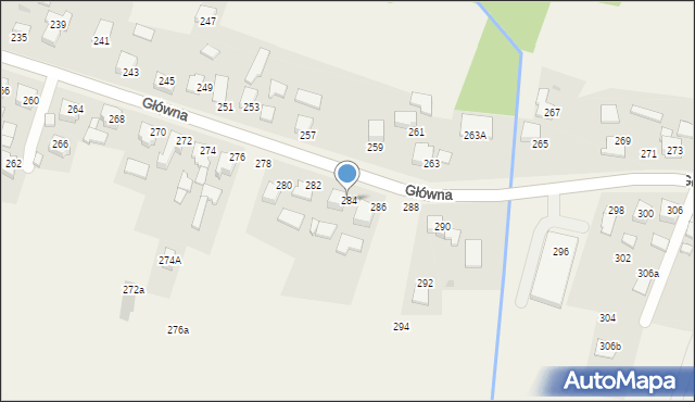 Osiek, Główna, 284, mapa Osiek