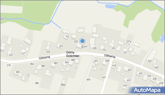 Osiek, Główna, 327, mapa Osiek