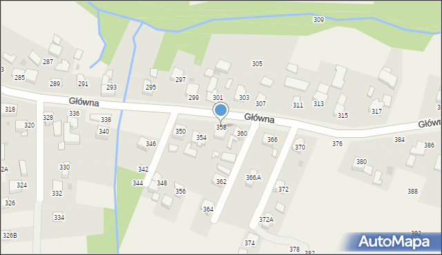 Osiek, Główna, 358, mapa Osiek