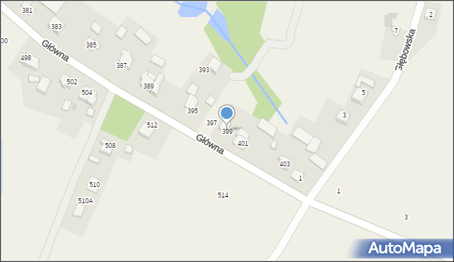 Osiek, Główna, 399, mapa Osiek