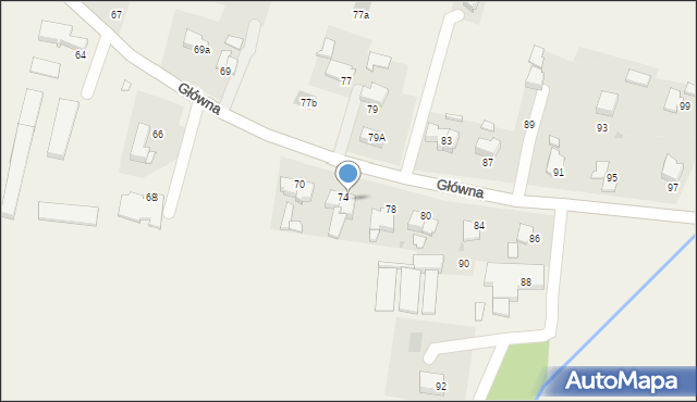 Osiek, Główna, 76, mapa Osiek