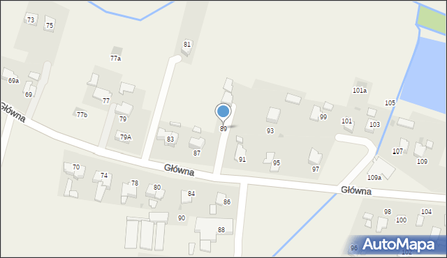 Osiek, Główna, 89, mapa Osiek