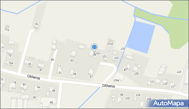 Osiek, Główna, 99, mapa Osiek