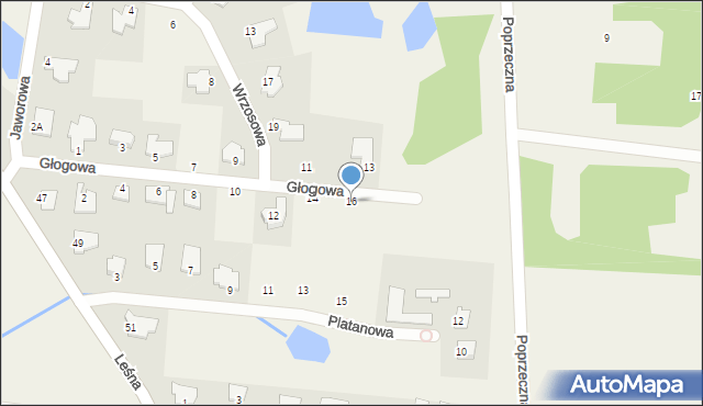 Osielsko, Głogowa, 16, mapa Osielsko