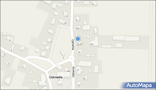 Ostrowite, Główna, 13, mapa Ostrowite