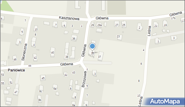 Paniowice, Główna, 35, mapa Paniowice