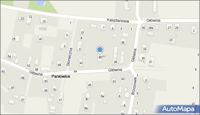 Paniowice, Główna, 40, mapa Paniowice