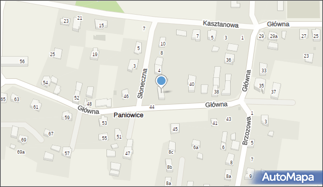 Paniowice, Główna, 42, mapa Paniowice