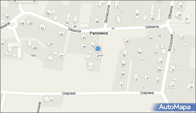 Paniowice, Główna, 47, mapa Paniowice