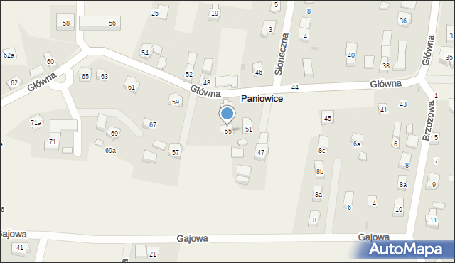 Paniowice, Główna, 55, mapa Paniowice