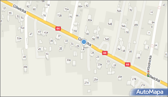 Paniówki, Gliwicka, 27, mapa Paniówki