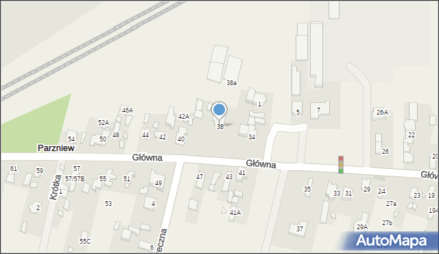 Parzniew, Główna, 38, mapa Parzniew