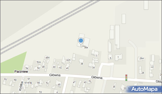 Parzniew, Główna, 38b, mapa Parzniew