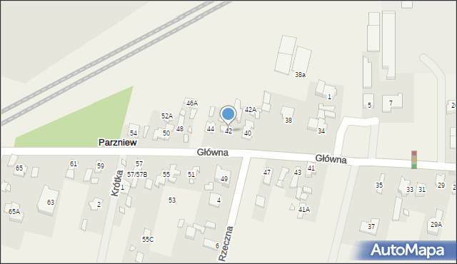 Parzniew, Główna, 42, mapa Parzniew