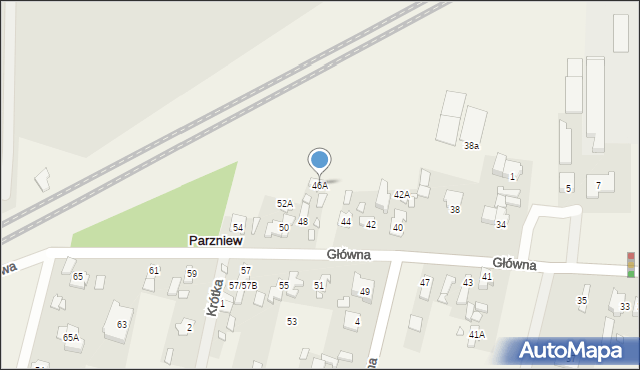 Parzniew, Główna, 46A, mapa Parzniew