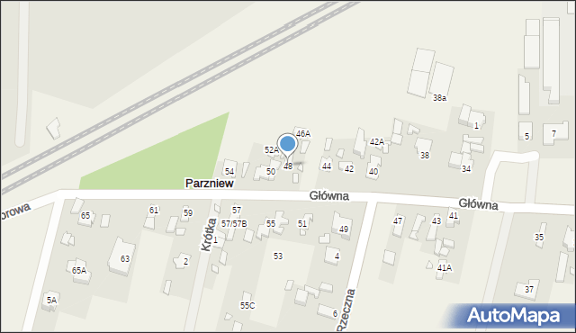 Parzniew, Główna, 48, mapa Parzniew