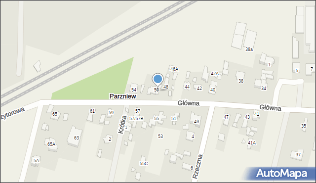 Parzniew, Główna, 50/52, mapa Parzniew