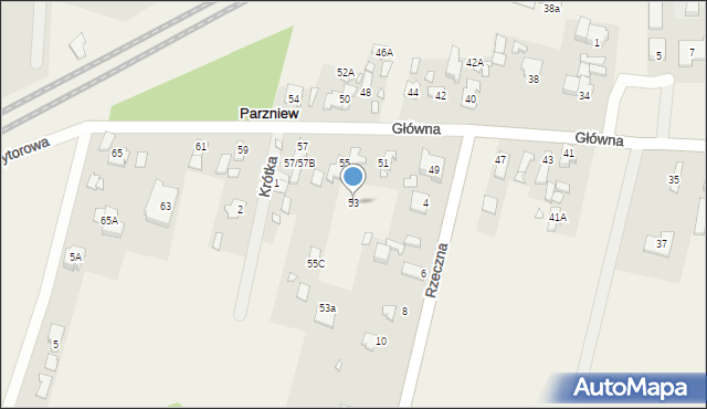 Parzniew, Główna, 53, mapa Parzniew