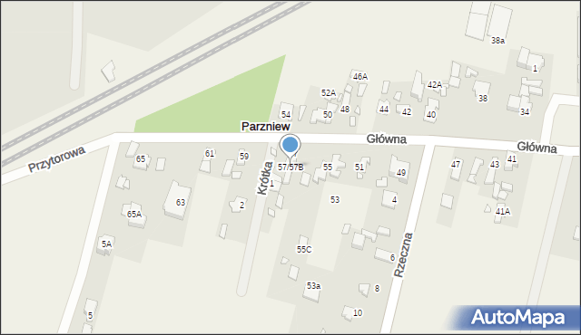 Parzniew, Główna, 57/57B, mapa Parzniew