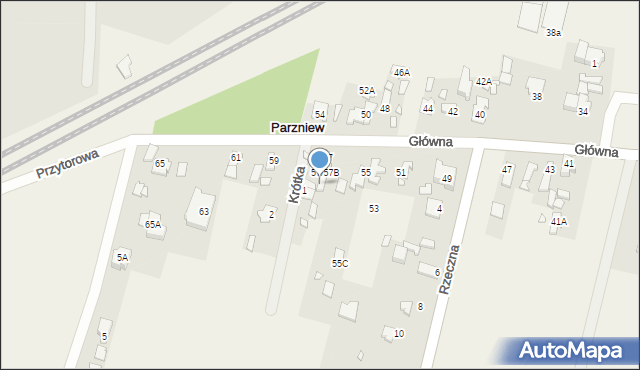 Parzniew, Główna, 57A, mapa Parzniew