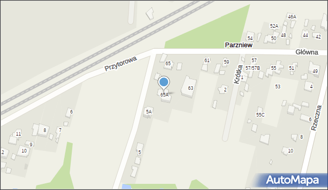 Parzniew, Główna, 65A, mapa Parzniew