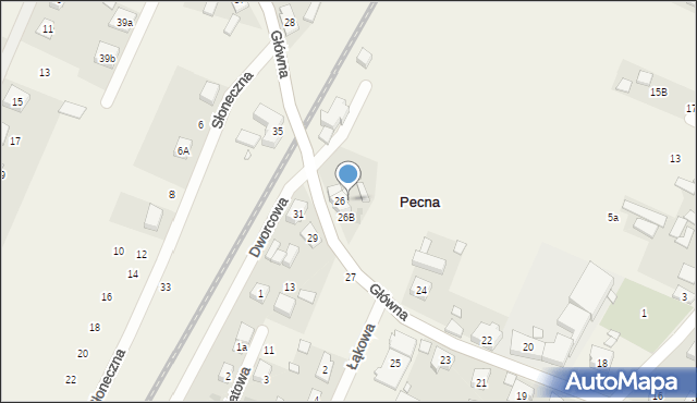 Pecna, Główna, 26A, mapa Pecna