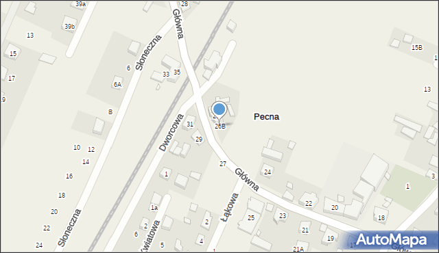 Pecna, Główna, 26B, mapa Pecna