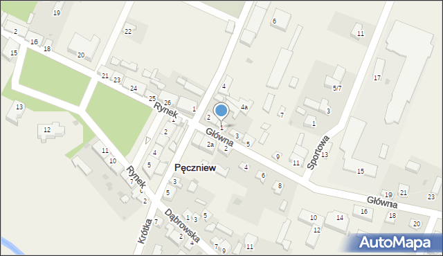 Pęczniew, Główna, 1, mapa Pęczniew