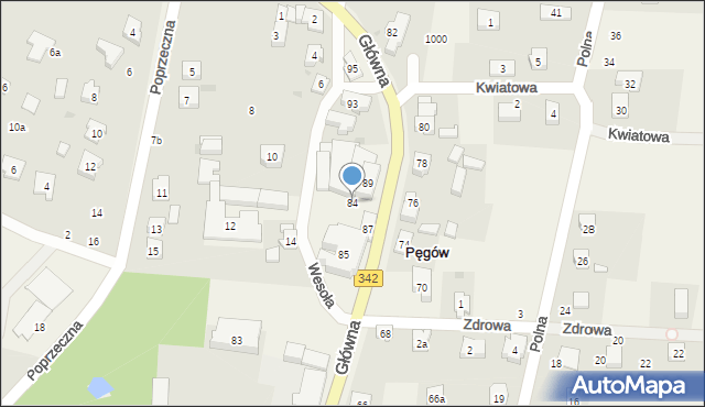 Pęgów, Główna, 84, mapa Pęgów