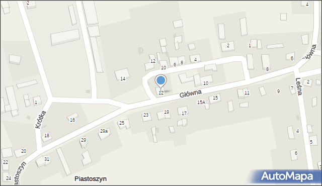 Piastoszyn, Główna, 12, mapa Piastoszyn