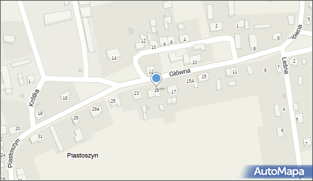 Piastoszyn, Główna, 19, mapa Piastoszyn