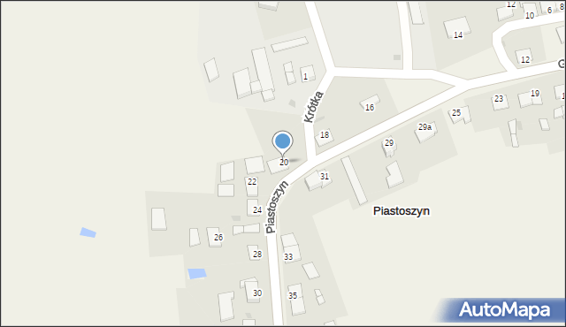 Piastoszyn, Główna, 20, mapa Piastoszyn