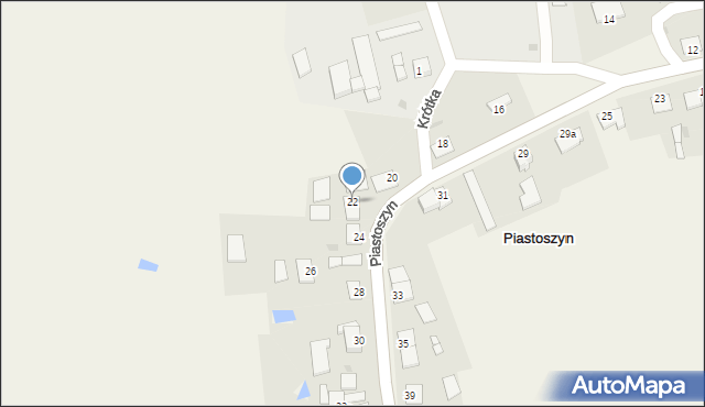 Piastoszyn, Główna, 22, mapa Piastoszyn