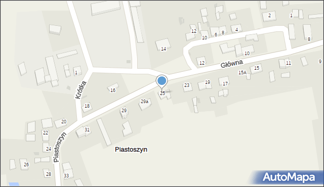 Piastoszyn, Główna, 25, mapa Piastoszyn