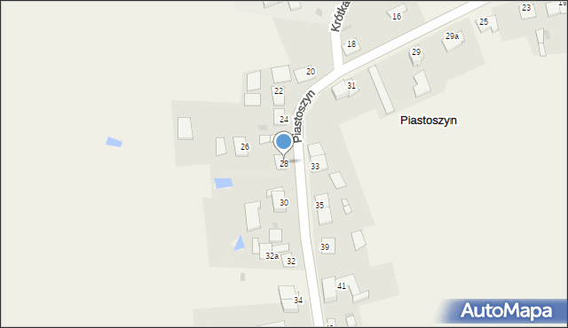 Piastoszyn, Główna, 28, mapa Piastoszyn