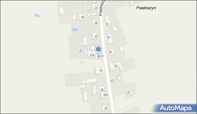 Piastoszyn, Główna, 32, mapa Piastoszyn