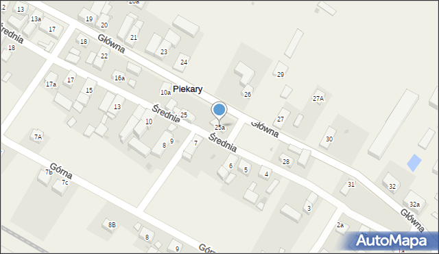 Piekary, Główna, 25a, mapa Piekary