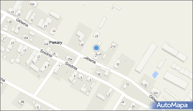 Piekary, Główna, 27, mapa Piekary