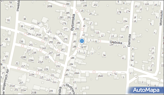 Piekary Śląskie, Głęboka, 4, mapa Piekary Śląskie