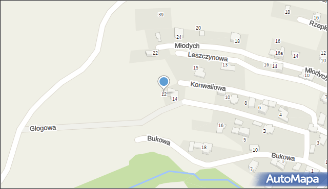 Pietrzykowice, Głogowa, 12, mapa Pietrzykowice