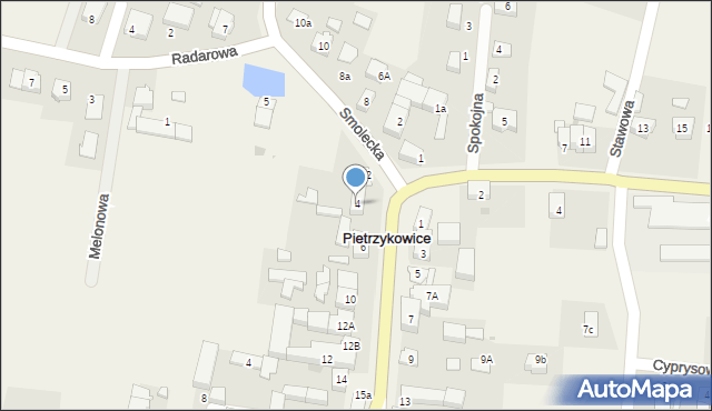 Pietrzykowice, Główna, 4, mapa Pietrzykowice