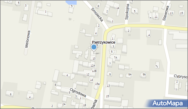 Pietrzykowice, Główna, 8, mapa Pietrzykowice