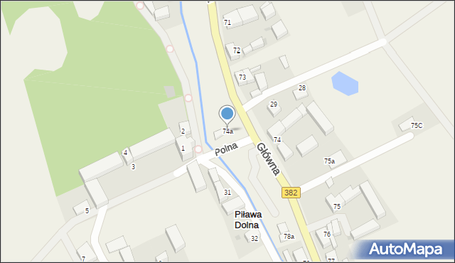 Piława Dolna, Główna, 74a, mapa Piława Dolna