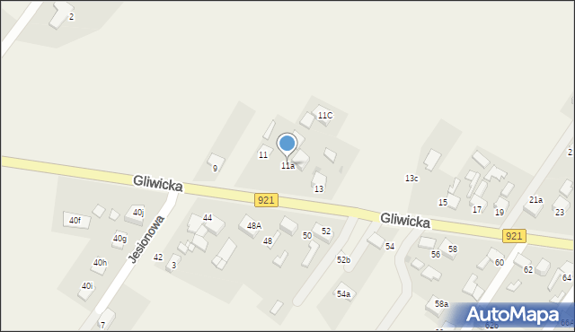 Pilchowice, Gliwicka, 11a, mapa Pilchowice