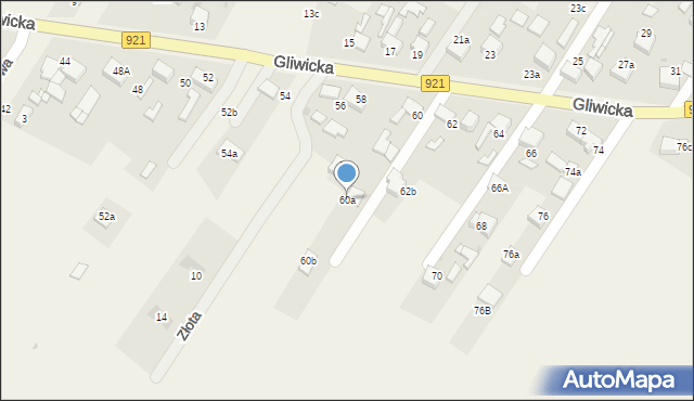 Pilchowice, Gliwicka, 60a, mapa Pilchowice