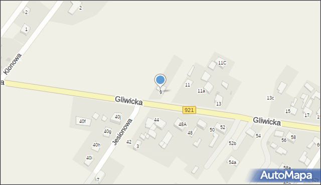 Pilchowice, Gliwicka, 9, mapa Pilchowice